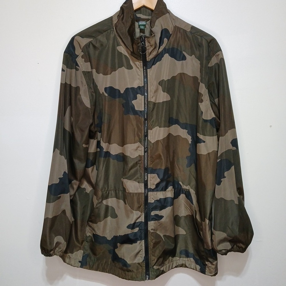 Wild Fable Camo Windbreaker Type Womens Jacket Sz XL Drawstring Toggle At Bottom